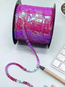 1 Cuộn, 10 Yard Ruy băng sequin 6mm, Kim tuyến tròn dẹt, Kim tuyến laser, Kim tuyến cho đồ thủ công, May vá, Phụ kiện vải, Viền kim tuyến (Thích hợp cho mặt nạ tự làm, giày dép, trang trí quần áo, trang trí tiệc, Nhiều màu sắc, Kiểu cuộn tiện lợi) - Chọn màu sắc - Xem 19