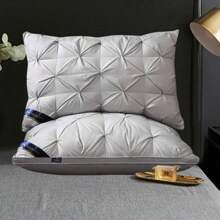 Queen Pillow 2-Piece Set, Queen 2-Piece Pillow, Suitable For Side Sleeping, Abdomen And Back Sleeping, Fluffy Down Instead Of Microfiber Filled Pillowsmother Day Gift - 灰色 - 查看 4