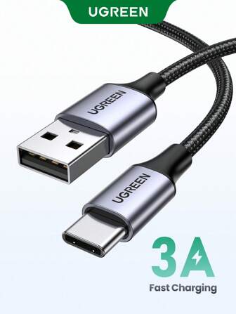 UGREEN USB A 至 USB C 型数据线 3A 快速充电 3.0 快速充电尼龙编织数据线 Nan