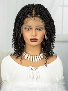 M MALAIKA 9*6 Lace Wig Spring Twist Square Parted Knotless Box Braided Lace Wigs For Women Synthetic 9*6 Lace Wig - Black - View 3