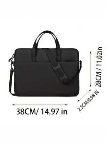 1pc Embroidery Customization Solid Color Simple And Lightweight Portable Laptop Bag, Portable Business Trip Waterproof Computer Protective Case, Zippered Office Computer Bag For Outdoors/Outings/Travel/Hiking/Stadium/Sports/Climbing, For Business/Commute/Work/Office, Travel