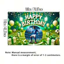 1pc Customized Birthday Background Cloth, Soccer Theme Party Banner, Personalized & Name, Birthday Party Backdrop, For Celebration, Anniversary, Birthday Party Decor, Men's Happy Birthday Hanging Decorations, Custom Birthday Party Backdrop With Photo, Age, Etc. Mother's Day Graduation,Multi-Functional,Durable,Ornamental,Reusable,Exquisite,Stylish,High-Quality,Colorful,Modern,Custom,Personalized,Unique,Home Refresh,Customized Party Backdrops