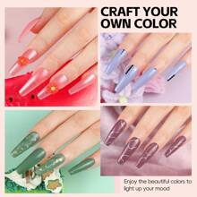 COSCELIA Gel Nail Polish Set 60 PCS 55 Colors Gel Polish Kit Base Glossy Matte Glitter Top Coat Gel Polish Pastel Glitter Pearl White Red Pink Nude Green Blue Gel Gift For Women - Màu Khỏa thân - Xem 5
