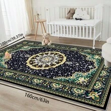 700g/Sq.M Crystal Velvet Rug With Non-Slip Backing, 5mm Thick, Bohemian Style Solid Color Rug, Soft And Washable For Indoor/Outdoor, Suitable For Living Room, Bedroom, Kitchen, Office, Home Decor Large Area Carpet Back To School