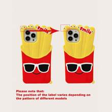 Ốp lưng điện thoại silicon hình khoai tây chiên 3D ngộ nghĩnh, in hình kính mắt và nụ cười thời trang, mềm mại và chống sốc. - Nhiều màu - Xem 12