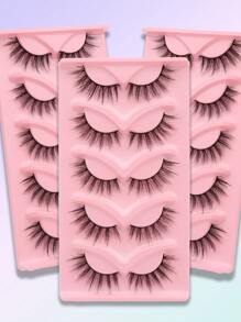 5 Pairs Faux Mink Lashes, Natural & Fluffy 3D Thick Curly D-Curl Wispy Eyelashes, Look Like Flared False Lashes, Wholesale 10 Pairs Fluffy 3D Faux Mink Eyelashes, Long & Thick Natural Fake Eyelashes