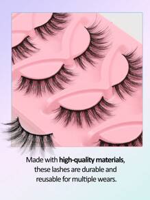 5 Pairs Faux Mink Lashes, Natural & Fluffy 3D Thick Curly D-Curl Wispy Eyelashes, Look Like Flared False Lashes, Wholesale 10 Pairs Fluffy 3D Faux Mink Eyelashes, Long & Thick Natural Fake Eyelashes