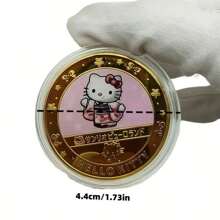 Sanrio 1pc/5pcs Random Style Hello Kitty Cute Cartoon Commemorative Coin, Cartoon Gift Commemorative Medal Small Gift, Suitable For Easter, National Day, Women's Day