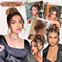 Hair Bun Extensions For Women Claw Clip Messy Bun Hair Piece Wavy Curly Messy Hair Bun Clip In Claw Chignon Hairpieces Synthetic Messy Bun Hair Extensions Scrunchie For Girls