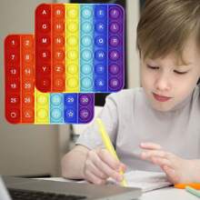 legendstar 1pc 2-In-1 Fidget Toy With Front Letter & Back Number, Pressing Bubble Sensory Educational Toy, Children Math Learning Toy - Multicolor - View 4