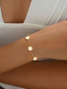 1条幸运五叶花925纯银手链，款式优雅，适合日常佩戴和送礼。 - 五葉花手鍊 - 查看 2