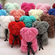 50 piezas de flores de espuma decorativas falsas surtidas de rosas, osos de peluche, unicornios y corazones de 3.5cm, materiales DIY
