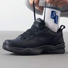 Nike男鞋新款AIR MONARCH IV緩震訓練鞋休閒運動鞋復古老爹鞋415445-001 - 黑色 - 查看 8