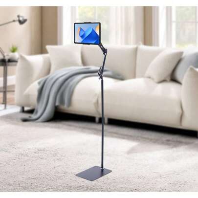 360° Adjustable Floor-Standing Mobile Phone Holder With Non-Slip Silicone Pad Adjustable Tablet Holder Floor Stand For 4-17cm Phone