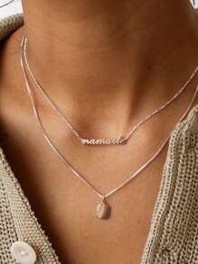 定制女士名字项链 18k镀金不锈钢项链 个性字体项圈 生日礼物