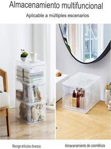 Caja  Apilable Transparentes Para Zapatos Caja Organizadora -caja organizadora de clóset, fácil de poner en el montaje, cajas de zapatos de plástico transparente apilables, cajones para exhibición de tenis - transparente - Ver 9