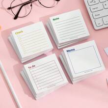 1pc/4pcs Time Management Efficiency Memo Sticky Notes 3"X3" - 50 Sheets Per Pad - Desk Accessories For School, Office And Home - Ideal Gift For Teachers, Women And Colleagues,School Supplies,Back To School