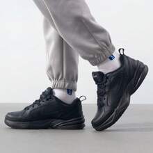 Nike男鞋新款AIR MONARCH IV緩震訓練鞋休閒運動鞋復古老爹鞋415445-001 - 黑色 - 查看 5