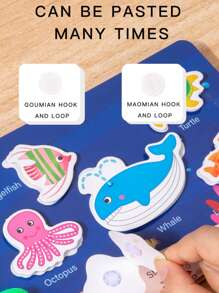 撕开书拼图启蒙安静撕扯粘贴早教儿童钩环棒玩具3-6岁 - 米色 - 查看 11