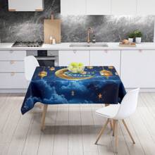 1PC, Festival Tablecloth Round Rectangular Size Tablecloth Waterproof Tablecloth, Suitable For Kitchen Parties Multi Size Dining Tables