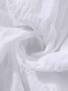 Tween Girl 1pc Casual Solid Color Square Neck Oxford Jumper Dress, Summer