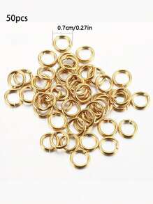 500/50/100pcs 4-10mm Golden Color Stainless Steel Split Rings - Durable Open Jump Rings Connectors For DIY Jewelry Making, Necklace, Bracelet Accessories, And Small Business Supplies - Rust-Resistant, Easy To Use, And Versatile