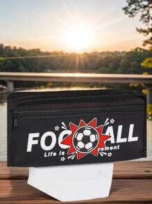 1pc Cartoon Multifunctional Pencil Case, Football Design Pen Bag For Middle/Elementary School Students - Multicolor - View 11