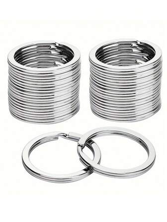 20 个/40 个分体钥匙圈钥匙圈、散装钥匙圈、扁平钥匙扣环分体钥匙圈适用于家庭车钥匙包挂件配件（1 英寸、1.18 英寸）