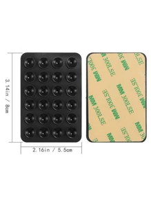 Set de 3 piezas, 24 ventosas de silicona de estilo minimalista, pegatina con ventosa, antideslizante, soporte para teléfono móvil portátil y movible, cuadrado