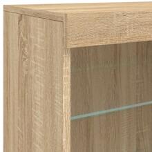 Buffet avec lumières LED, bois de sonoma 60,5x37x67 cm