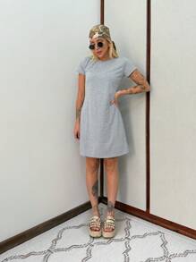Aveloz T-Shirt Dress - Grey - View 1