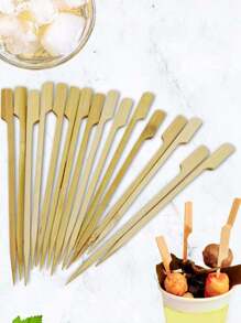 Paquete de 100 pinchos de bambú, adecuados para el hogar, restaurantes, mercados nocturnos, actividades al aire libre, tiendas de frutas - lavables y reutilizables, para la cocina, regalo de Navidad 1038