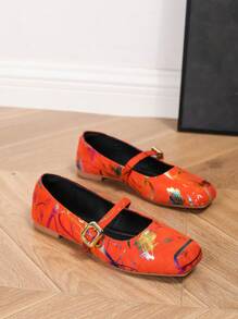 2024 Women's Vintage Square Toe Mary Jane Flats, Versatile Spring Autumn Flat Shoes. 2025 New Women Buckle Strap Flat Loafers