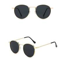 1 件装金属圆形女士时尚眼镜适合热带海滩度假户外旅行购物街拍配件 - 灰色 - 查看 3