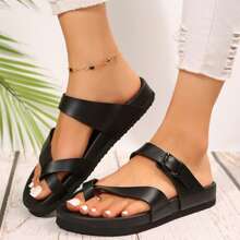 Stylish Women's Summer Slides Adjustable Fit, Thick Soles & Ultra Cushion For Beach & Casual Wear