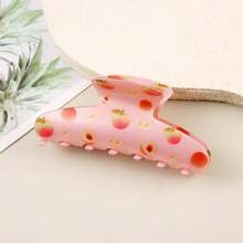 6 Stück/1 Stück Mode Glitzer Mädchen Frucht Muster PVC große Haarspangen, bunte Blumen Haarspangen, geeignet für Frauen, elegant, minimalistisch, multifunktional, für Alltag, Party, Arbeitsoutfit, Reise, Haarschmuck Haarklammer Haarspangen Haarklemme Haar-Fangclip