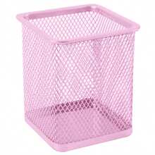Square Wire Metal Pen Holder Various Colors - Rose - View 1