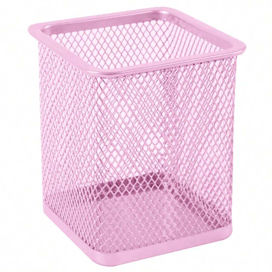Square Wire Metal Pen Holder Various Colors - Rose - View 1