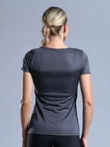 BABYLOOK WOMEN'S FITNESS T-SHIRT - Dark Grey - View 4