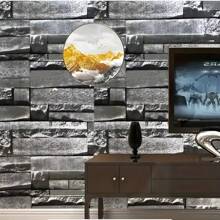 1 Rollo de papel pintado autoadhesivo con efecto de piedra y ladrillo, papel pintado de vinilo PVC desprendible para decoración del fondo de pared de la sala de estar del hogar