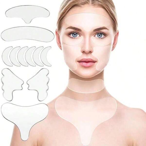 Silicone Anti-Wrinkle Patch Set, Smooth Wrinkles & Tighten Skin, Suitable For Home Or Salon Use, Christmas & Holiday Gift