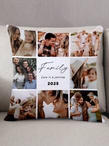 1pc Customized Personalized Photo Printed Pillow Case, Custom Face Pillow,Single Sided Print Pillow Cover For Mother's/Father's/Thanksgiving/Teachers' Day, Create Your Own Picture Pillow Case, Great Gift For Family, Friends And Yourself