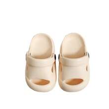 Infants' Breathable Perforated Sandals, Lightweight, Soft & Comfortable, Non-Slip Soles, EVA Protective Cap, Solid Color Simple & Cute, Suitable For Indoor & Outdoor Wear For Baby Boys & Girls, Beach Sandals