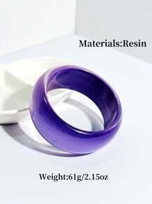 1 件彩色时尚圆形树脂手链，哑光饰面，适合日常佩戴或作为周年纪念/派对礼物 - 圓形霧面彩色 - 查看 16