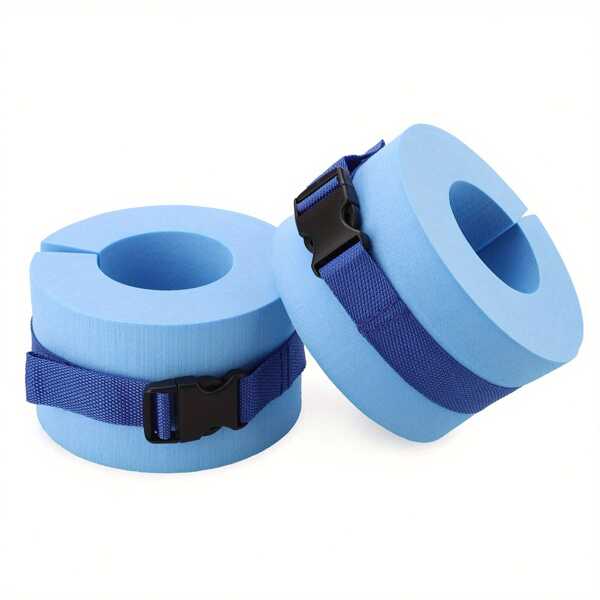 2/ 4pcs Foam Water Exercise Cuffs, Swim Aquatic Cuffs, Ankle Float Ring, EVA Ring Fitness Pool Exercise Set, Adjustable Length, For Swimming Fitness Exercise Workout Training - Blue