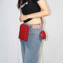 Women's Modern Minimalist Shoulder Crossbody Bag Large Capacity Stylish Versatile PU Leather Wallet Purse Wallet Phone Bag For Women Wallet - Red - View 4