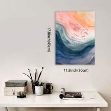 Framed Mental Health Poster Inhale Exhale Meditation Wall Art Vintage Abstract Watercolor Canvas Prints For Therapy Office Calming Corner Wall Decor