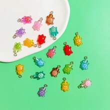 20pcs Mix Color Luminous Mini Turtle Suitable For Handmade Jewelry Pendant Earrings Necklace Bracelet Keychain Bag Charm Resin Craft Parts