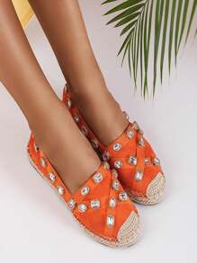 Women's Espadrilles With Wamba Crystals - Footwear - Orange - View 5