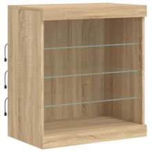 Buffet avec lumières LED, bois de sonoma 60,5x37x67 cm